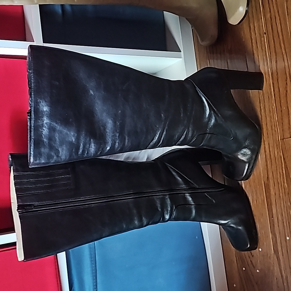 Leather heel boots